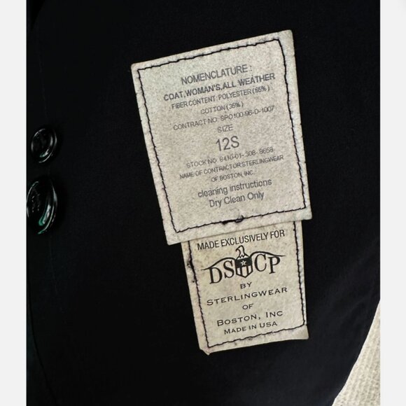 DSCP Sterlingwear Of Boston~Women's Black Trench Coat~USA 12S - Picture 4 of 7